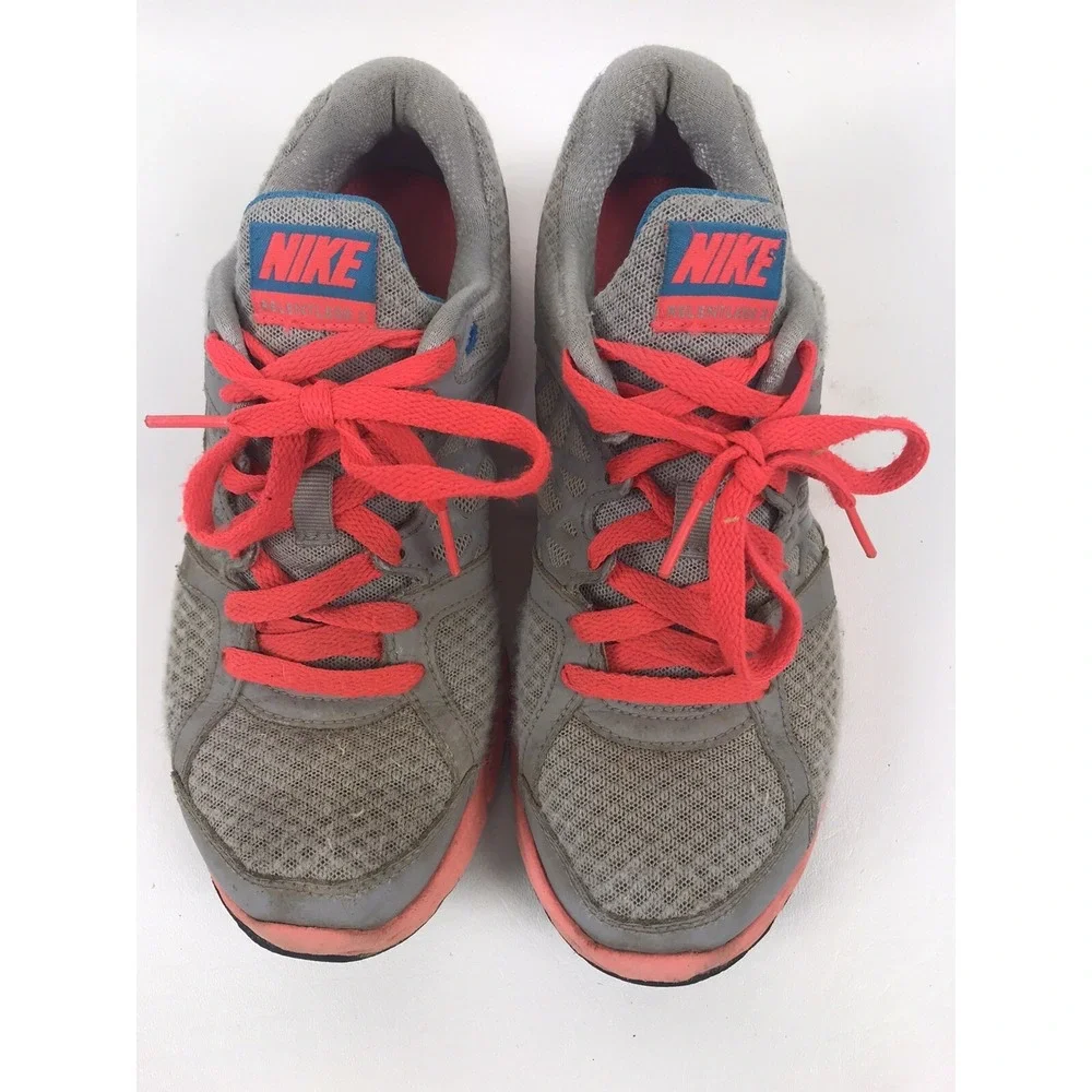 Nike Air Relentless 2 Womens 7.5 M Running Shoes 512083 017 Gray Orange Sneakers